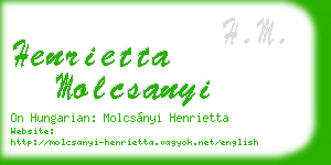 henrietta molcsanyi business card