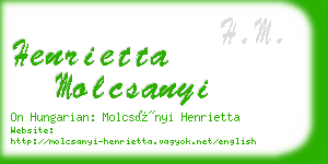 henrietta molcsanyi business card